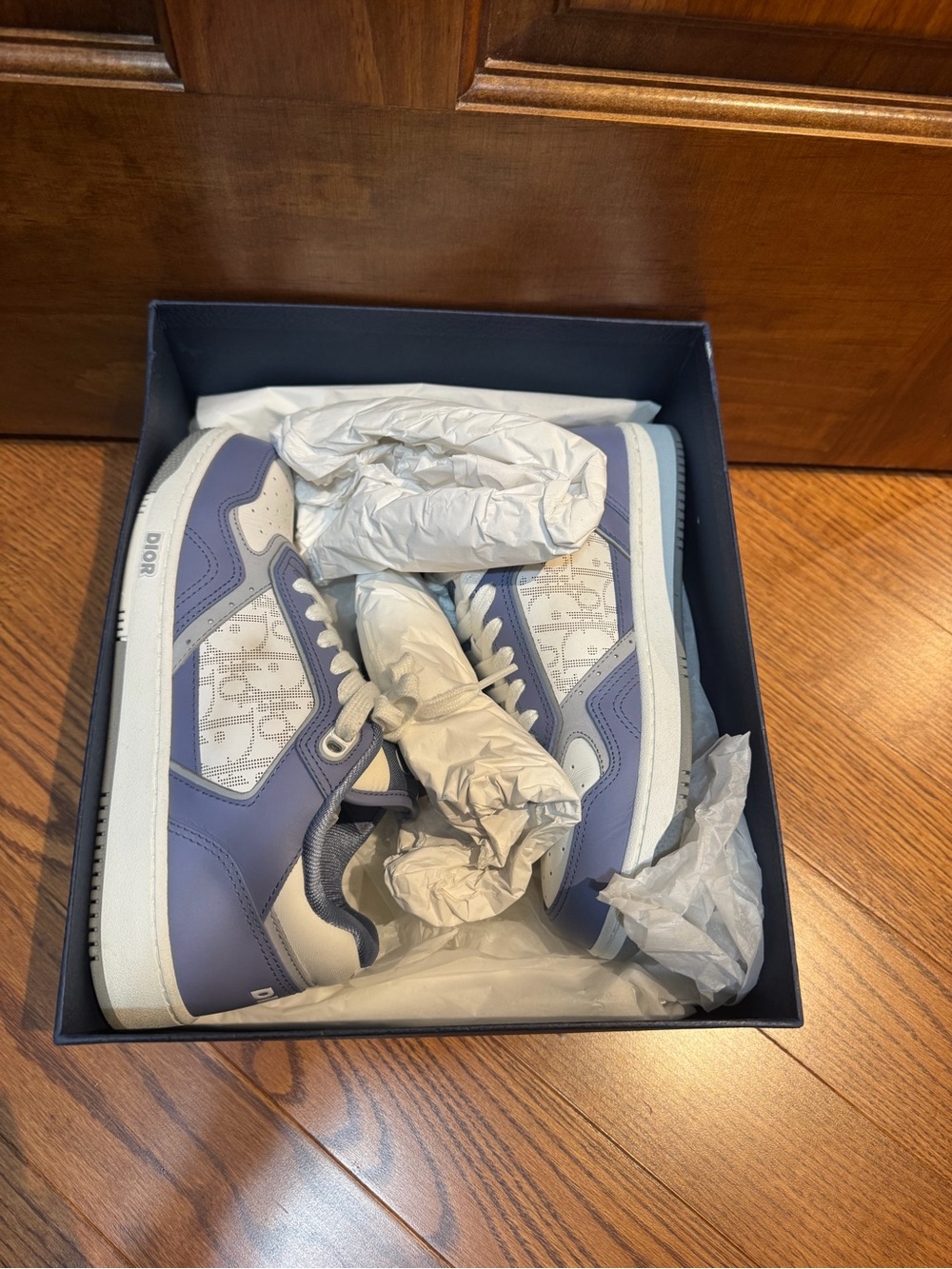 Dior Women’s Low-Top Sneakers in Lavender and White Monogram